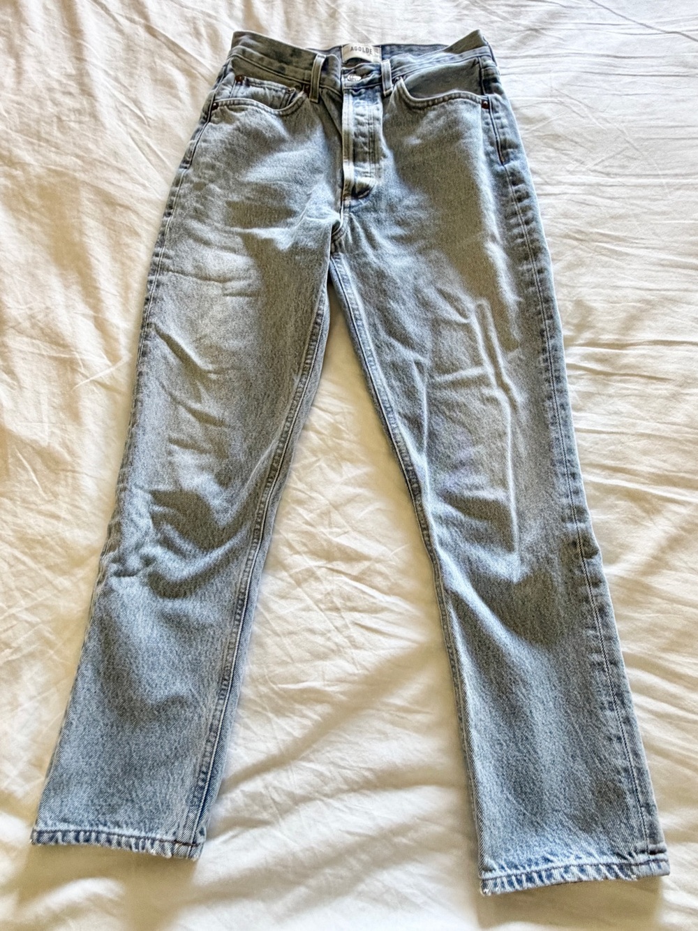 Agolde Light Blue Straight Jeans